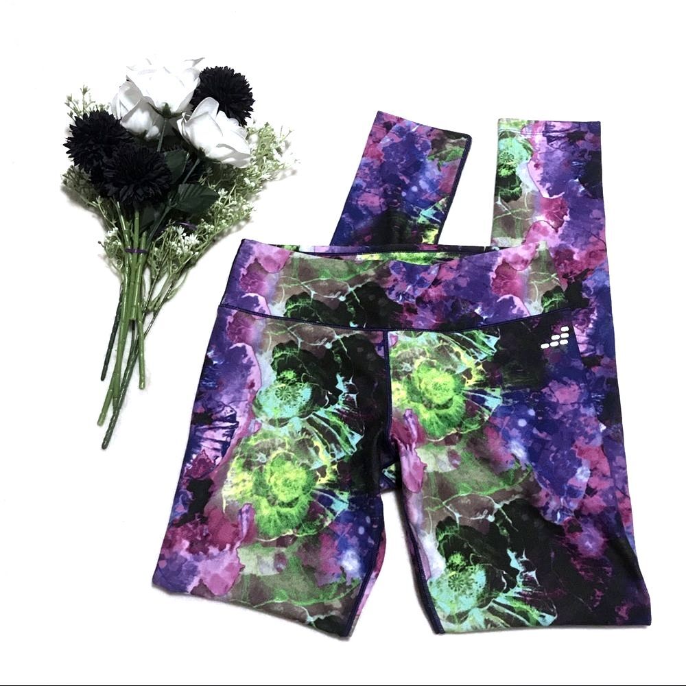 BCG Leggings Size Small Purple Green Floral
